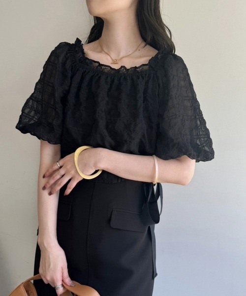 one after another NICE CLAUP(ワンアフターアナザーナイスクラップ)の「サイドリボンオフショルブラウス【WEB限定商品】(シャツ/ブラウス・レディース・ブラック/ブラック系その他/ホワイト系その他・FREE)」の16枚目の写真