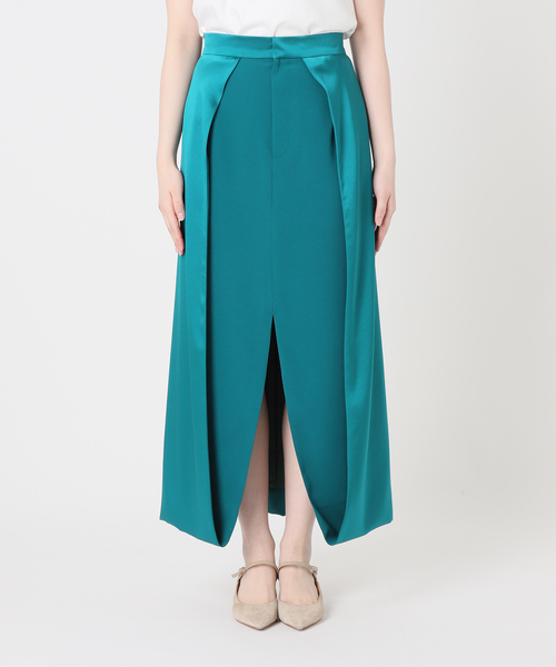 Noble（ノーブル）の「ターンアラウンドサテンスカート（スカート・レディース・ホワイト/グリーン・38/36）」の21枚目の写真