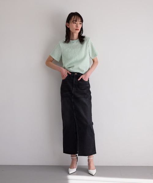 N WITH.（エヌウィズ）の「カットJQ TEE（Tシャツ/カットソー・レディース・ホワイト/ミント/ブラック・FREE）」の19枚目の写真