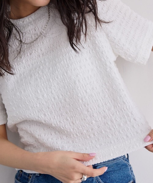 N WITH.（エヌウィズ）の「カットJQ TEE（Tシャツ/カットソー・レディース・ホワイト/ミント/ブラック・FREE）」の9枚目の写真