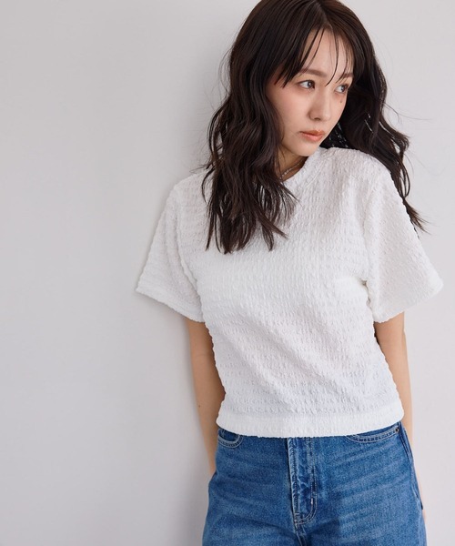 N WITH.（エヌウィズ）の「カットJQ TEE（Tシャツ/カットソー・レディース・ホワイト/ミント/ブラック・FREE）」の7枚目の写真