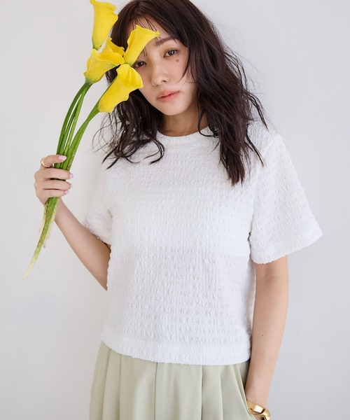 N WITH.（エヌウィズ）の「カットJQ TEE（Tシャツ/カットソー・レディース・ホワイト/ミント/ブラック・FREE）」の11枚目の写真