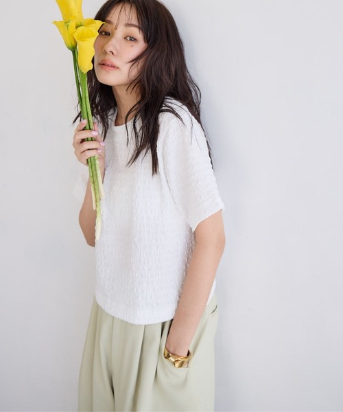 N WITH.（エヌウィズ）の「カットJQ TEE（Tシャツ/カットソー・レディース・ホワイト/ミント/ブラック・FREE）」の12枚目の写真