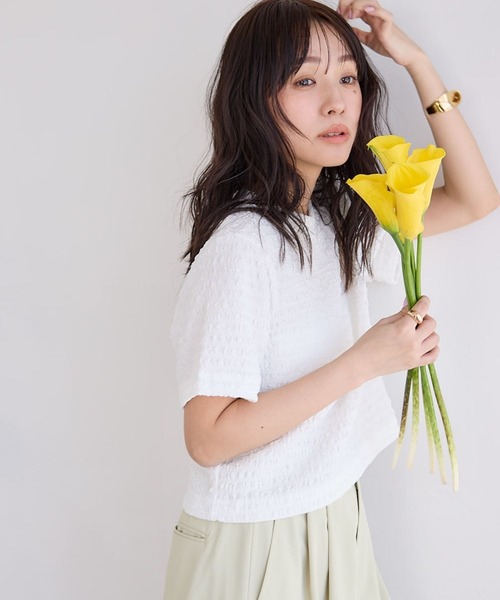 N WITH.（エヌウィズ）の「カットJQ TEE（Tシャツ/カットソー・レディース・ホワイト/ミント/ブラック・FREE）」の13枚目の写真