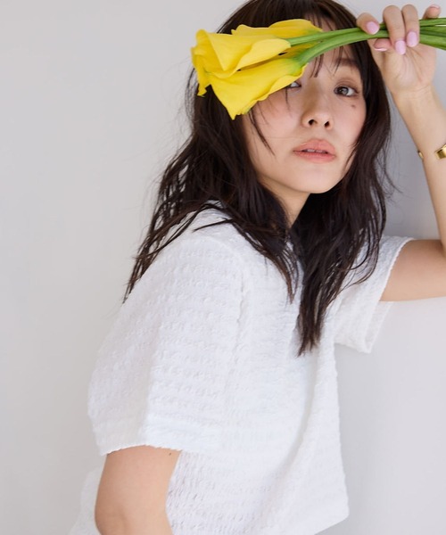 N WITH.（エヌウィズ）の「カットJQ TEE（Tシャツ/カットソー・レディース・ホワイト/ミント/ブラック・FREE）」の14枚目の写真