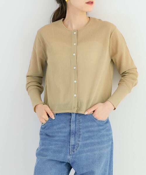 URBAN RESEARCH(アーバンリサーチ)の「針抜きショートカーディガン(カーディガン/ボレロ・レディース・ブラック/ベージュ/レッド・FREE)」の1枚目の写真