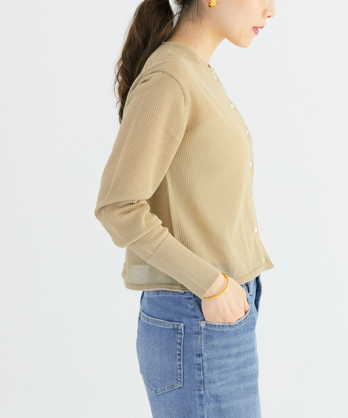 URBAN RESEARCH(アーバンリサーチ)の「針抜きショートカーディガン(カーディガン/ボレロ・レディース・ブラック/ベージュ/レッド・FREE)」の5枚目の写真