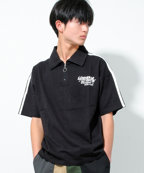 セール】CONVERSE 別注ラインハーフジップTシャツ（Tシャツ