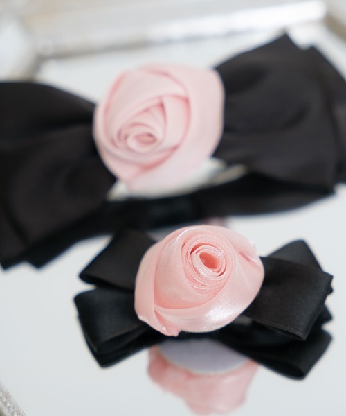 DearMyLoveRose（ディアマイラブローズ）の「選べるローズリボンクリップ（その他ヘアアクセサリー・レディース・ブラック/ベビーピンク・FREE）」の7枚目の写真