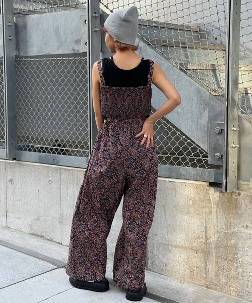 CIAOPANIC（チャオパニック）の「INDIAペイズリーサイドカットアウトサロペット（サロペット/オーバーオール・レディース・ブラック/ライム/ベージュ・FREE）」の8枚目の写真