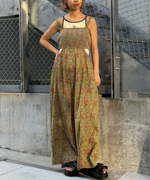 CIAOPANIC（チャオパニック）の「INDIAペイズリーサイドカットアウトサロペット（サロペット/オーバーオール・レディース・ブラック/ライム/ベージュ・FREE）」の15枚目の写真