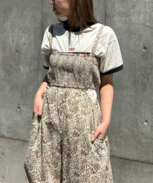 CIAOPANIC（チャオパニック）の「INDIAペイズリーサイドカットアウトサロペット（サロペット/オーバーオール・レディース・ブラック/ライム/ベージュ・FREE）」の20枚目の写真