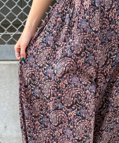 CIAOPANIC（チャオパニック）の「INDIAペイズリーサイドカットアウトサロペット（サロペット/オーバーオール・レディース・ブラック/ライム/ベージュ・FREE）」の12枚目の写真