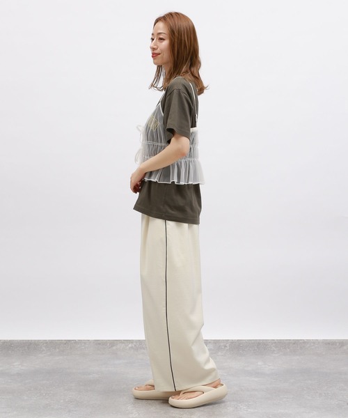 LAKOLE（ラコレ）の「【接触冷感】サイドラインイージーパンツ