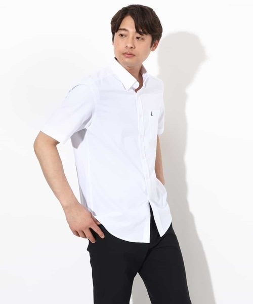 a.v.v（アーヴェヴェ）の「【接触冷感/イージーケア】エッフェル塔刺繍オックスシャツ 半袖（シャツ/ブラウス・メンズ・ライラック/ホワイト/オレンジ/ネイビー/ダークインディゴブルー・44/46/48/52/50）」の11枚目の写真