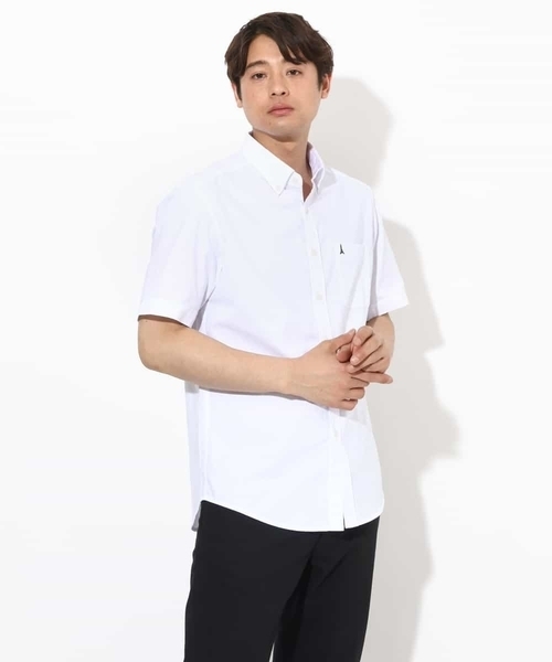 a.v.v（アーヴェヴェ）の「【接触冷感/イージーケア】エッフェル塔刺繍オックスシャツ 半袖（シャツ/ブラウス・メンズ・ライラック/ホワイト/オレンジ/ネイビー/ダークインディゴブルー・44/46/48/52/50）」の12枚目の写真