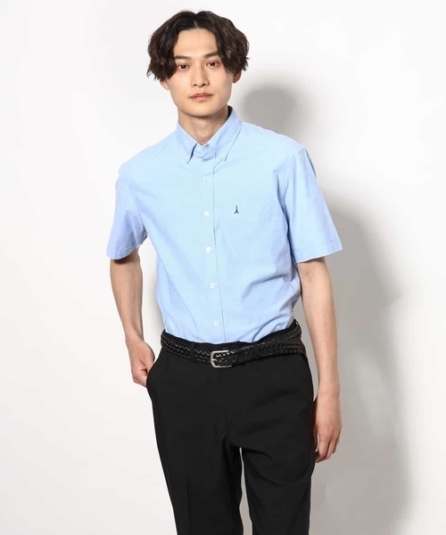 a.v.v（アーヴェヴェ）の「【接触冷感/イージーケア】エッフェル塔刺繍オックスシャツ 半袖（シャツ/ブラウス・メンズ・ライラック/ホワイト/オレンジ/ネイビー/ダークインディゴブルー・44/46/48/52/50）」の14枚目の写真