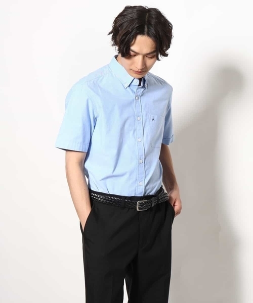 a.v.v（アーヴェヴェ）の「【接触冷感/イージーケア】エッフェル塔刺繍オックスシャツ 半袖（シャツ/ブラウス・メンズ・ライラック/ホワイト/オレンジ/ネイビー/ダークインディゴブルー・44/46/48/52/50）」の16枚目の写真