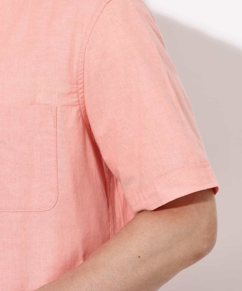 a.v.v（アーヴェヴェ）の「【接触冷感/イージーケア】エッフェル塔刺繍オックスシャツ 半袖（シャツ/ブラウス・メンズ・ライラック/ホワイト/オレンジ/ネイビー/ダークインディゴブルー・44/46/48/52/50）」の22枚目の写真