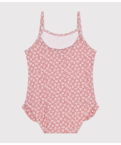 PETIT BATEAU（プチバトー）の「ワンピース水着（水着・キッズ・ホワイト×ピンク・12MONTH/18MONTH/24MONTH）」の2枚目の写真