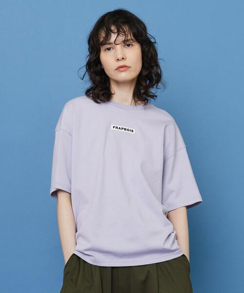 FRAPBOIS(フラボア)の「エンブレムT(Tシャツ/カットソー・レディース・ラベンダー/オレンジ・2/1)」の1枚目の写真