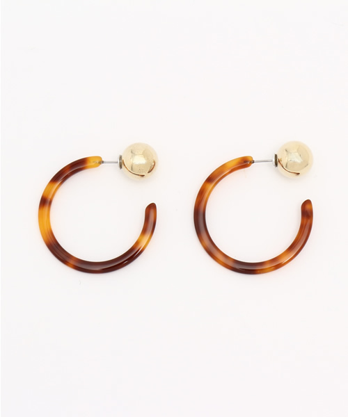 JEANASIS（ジーナシス）の「フープメタルキャッチピアス/569544 （ピアス（両耳用）・レディース・ブラウン系その他/ゴールド系その他/ホワイト系その他・FREE）」の2枚目の写真