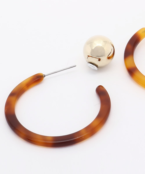 JEANASIS（ジーナシス）の「フープメタルキャッチピアス/569544 （ピアス（両耳用）・レディース・ブラウン系その他/ゴールド系その他/ホワイト系その他・FREE）」の4枚目の写真