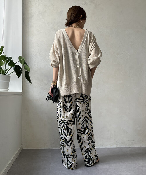 DouDou（ドゥドゥ）の「【WEB限定】ボタニカルプリントイージーパンツ（その他パンツ・レディース・キャメル/オフホワイト・FREE）」の7枚目の写真