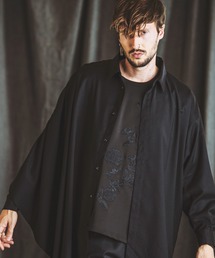 【NO ID.】Asymmetry Poncho Shirt / アシンメトリー ポンチョ シャツ