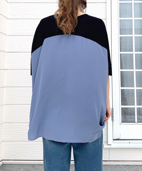 Q（キュー）の「フハクドッキングドルマンニット（ニット/セーター・レディース・ベージュ/ブラック・MEDIUM）」の12枚目の写真