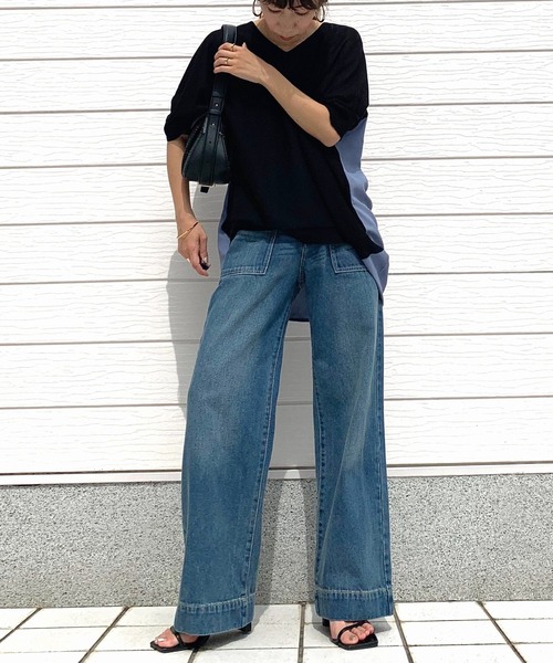 Q（キュー）の「フハクドッキングドルマンニット（ニット/セーター・レディース・ベージュ/ブラック・MEDIUM）」の17枚目の写真