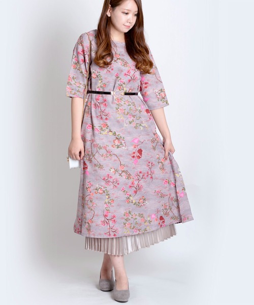 MARAI(マーライ)の「総柄 花柄 Aラインワンピース マキシワンピース 綿麻 ロング丈(ワンピース・レディース・D/E/F/A/H/J/B/G/I/K/M/N/C/L・FREE)」の14枚目の写真