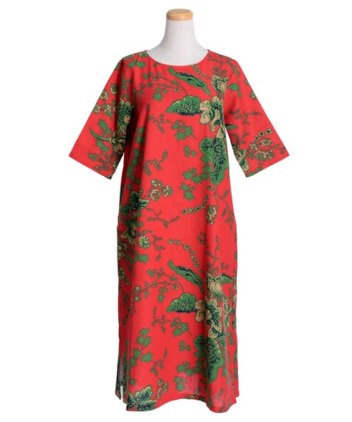 MARAI(マーライ)の「総柄 花柄 Aラインワンピース マキシワンピース 綿麻 ロング丈(ワンピース・レディース・D/E/F/A/H/J/B/G/I/K/M/N/C/L・FREE)」の18枚目の写真