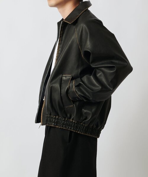 Lui's（ルイス）の「ヴィンテージライクシンセティックレザーブルゾン