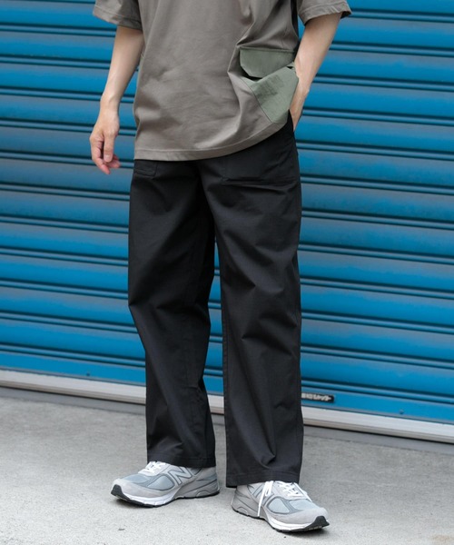 ITEMS URBANRESEARCH(アイテムズ アーバンリサーチ)の「コットンナイロン RIP STOP ベイカーパンツ(チノパンツ・メンズ・ブラック/カーキ・MEDIUM/LARGE)」の5枚目の写真