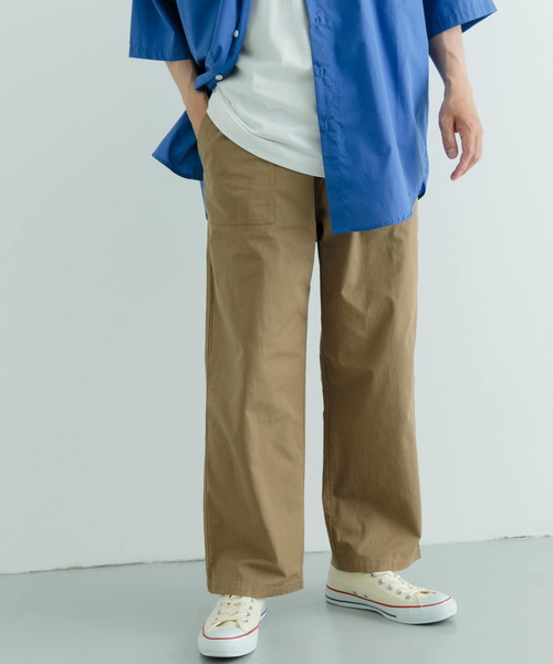 ITEMS URBANRESEARCH(アイテムズ アーバンリサーチ)の「コットンナイロン RIP STOP ベイカーパンツ(チノパンツ・メンズ・ブラック/カーキ・MEDIUM/LARGE)」の10枚目の写真