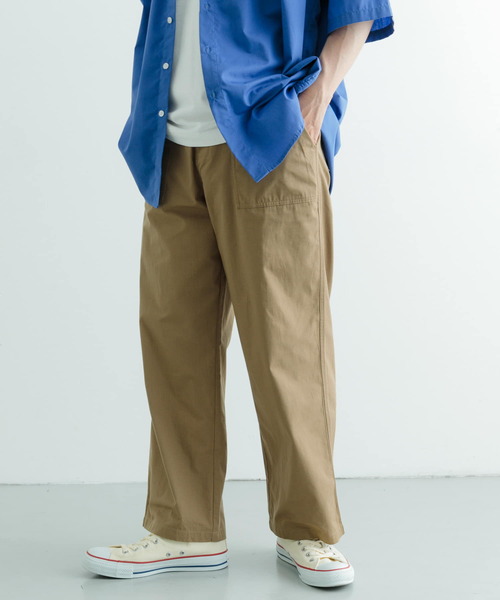 ITEMS URBANRESEARCH(アイテムズ アーバンリサーチ)の「コットンナイロン RIP STOP ベイカーパンツ(チノパンツ・メンズ・ブラック/カーキ・MEDIUM/LARGE)」の11枚目の写真