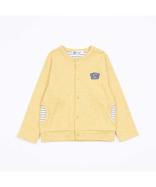 KP BOY（ケーピーボーイ）の「接結天竺裏ボーダーカーディガン(80～130)（カーディガン/ボレロ・キッズ・ブルー/イエロー・130cm/120cm/110cm/100cm/90cm/80ｃｍ）」の2枚目の写真