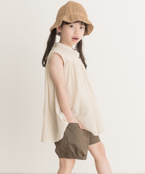 URBAN RESEARCH DOORS（アーバンリサーチドアーズ）の「『親子リンク』コットンボイルフレンチブラウス(KIDS)（シャツ/ブラウス・キッズ・グリーン/ライトベージュ・120/105/135）」の12枚目の写真