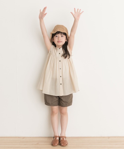 URBAN RESEARCH DOORS（アーバンリサーチドアーズ）の「『親子リンク』コットンボイルフレンチブラウス(KIDS)（シャツ/ブラウス・キッズ・グリーン/ライトベージュ・120/105/135）」の13枚目の写真