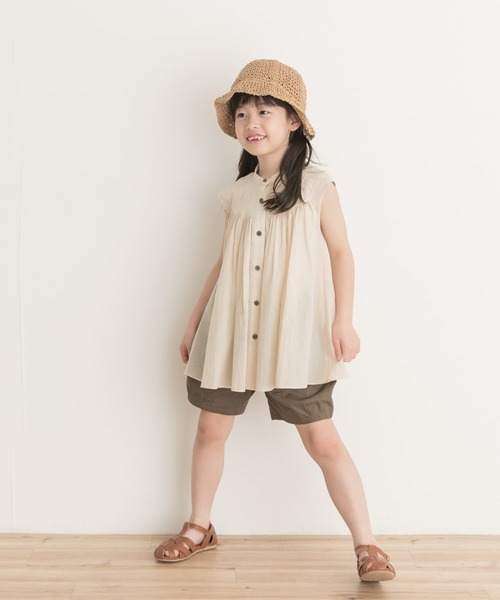 URBAN RESEARCH DOORS（アーバンリサーチドアーズ）の「『親子リンク』コットンボイルフレンチブラウス(KIDS)（シャツ/ブラウス・キッズ・グリーン/ライトベージュ・120/105/135）」の14枚目の写真
