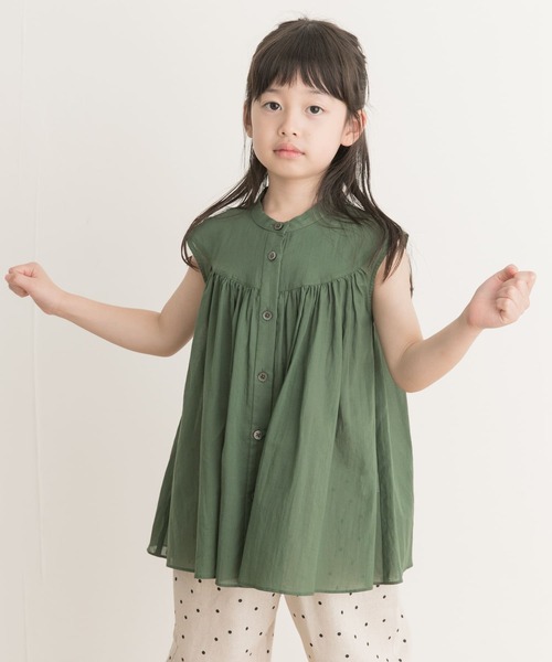 URBAN RESEARCH DOORS（アーバンリサーチドアーズ）の「『親子リンク』コットンボイルフレンチブラウス(KIDS)（シャツ/ブラウス・キッズ・グリーン/ライトベージュ・120/105/135）」の17枚目の写真