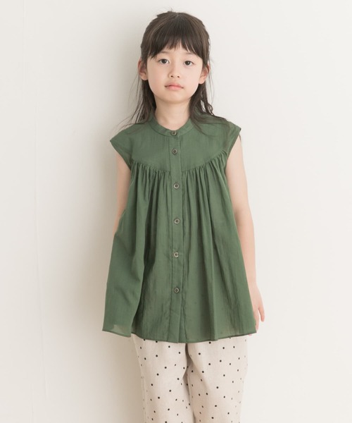 URBAN RESEARCH DOORS（アーバンリサーチドアーズ）の「『親子リンク』コットンボイルフレンチブラウス(KIDS)（シャツ/ブラウス・キッズ・グリーン/ライトベージュ・120/105/135）」の18枚目の写真