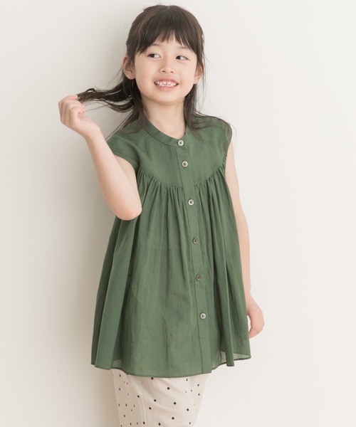 URBAN RESEARCH DOORS（アーバンリサーチドアーズ）の「『親子リンク』コットンボイルフレンチブラウス(KIDS)（シャツ/ブラウス・キッズ・グリーン/ライトベージュ・120/105/135）」の19枚目の写真