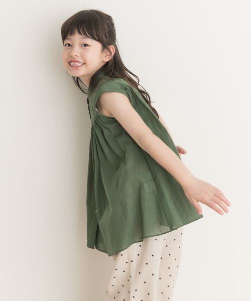 URBAN RESEARCH DOORS（アーバンリサーチドアーズ）の「『親子リンク』コットンボイルフレンチブラウス(KIDS)（シャツ/ブラウス・キッズ・グリーン/ライトベージュ・120/105/135）」の21枚目の写真