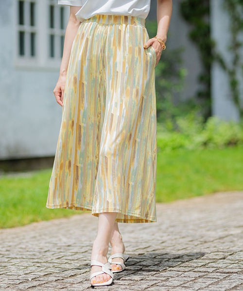 BELLUNA PLUS(ベルーナ)の「ヒンヤリ冷感イージーガウチョパンツ47丈(その他パンツ・レディース・ブラック/ネイビー系/ベージュ系/ストライプ/ドット・SMALL/LARGE/X-LARGE/MEDIUM)」の15枚目の写真