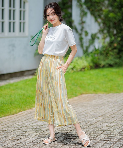 BELLUNA PLUS(ベルーナ)の「ヒンヤリ冷感イージーガウチョパンツ47丈(その他パンツ・レディース・ブラック/ネイビー系/ベージュ系/ストライプ/ドット・SMALL/LARGE/X-LARGE/MEDIUM)」の21枚目の写真