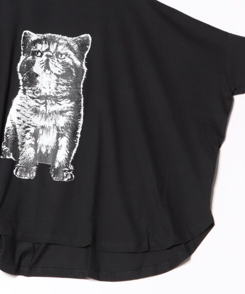 WORLD WIDE LOVE!(ワールドワイドラブ)の「CATポンチョTEE(Tシャツ/カットソー・レディース・オフホワイト/ブラック/グレイッシュベージュ/イエロー/カーキ・1)」の18枚目の写真