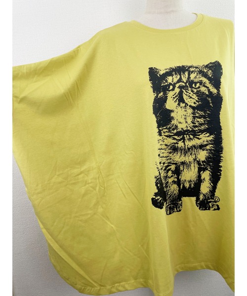 WORLD WIDE LOVE!(ワールドワイドラブ)の「CATポンチョTEE(Tシャツ/カットソー・レディース・オフホワイト/ブラック/グレイッシュベージュ/イエロー/カーキ・1)」の15枚目の写真