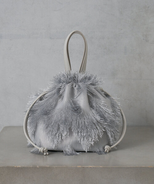 Actually（アクチュアリー）の「フリンジ巾着バッグ（トートバッグ・レディース・ブラック/グレー/グリーン/グリーン系その他/グレー系その他・0）」の10枚目の写真